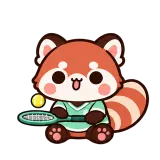 Tennis Time · Red Panda sticker from Pocket Friends