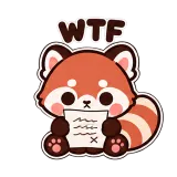 Homework WTF · Red Panda sticker from Pocket Friends