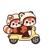 Scooter Together · Red Panda sticker from Pocket Friends