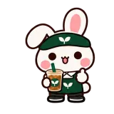 Iced Coffee Ready · Bunny sticker from Pocket Friends
