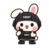 SWAT Ready · Bunny sticker from Pocket Friends