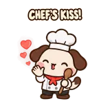 Chef's Kiss Shift sticker from Puppy Pals