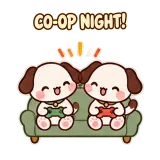 Co-op Night sticker from Puppy Pals