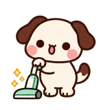 Cleaning Up sticker from Puppy Pals