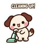 Cleaning Up sticker from Puppy Pals