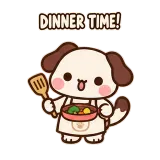 Dinner Time sticker from Puppy Pals