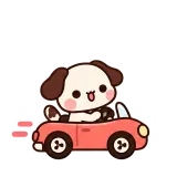 Driving Solo sticker from Puppy Pals