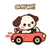 Driving Solo sticker from Puppy Pals