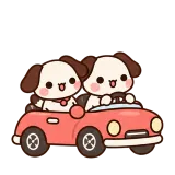 Driving Together sticker from Puppy Pals