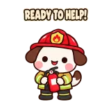Firefighter Ready sticker from Puppy Pals