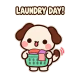 Laundry Day sticker from Puppy Pals