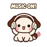 Music On sticker from Puppy Pals