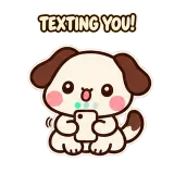 Texting You sticker from Puppy Pals