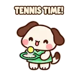 Tennis Time sticker from Puppy Pals