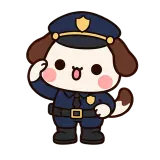 Officer Reporting sticker from Puppy Pals