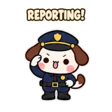 Officer Reporting sticker from Puppy Pals
