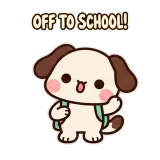 Off to School sticker from Puppy Pals