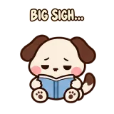 Big Sigh sticker from Puppy Pals