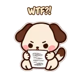 Homework WTF sticker from Puppy Pals