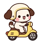 Scooter Ride sticker from Puppy Pals
