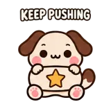 PUSH! · Puppy Pals sticker from Chat Signs