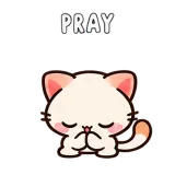 Pray · Kitten Club sticker from Express Yourself