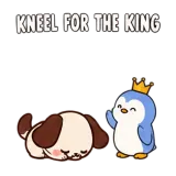 Kneeling for the King · Puppy Pals sticker from Express Yourself