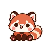 Red Panda Wave sticker from Pocket Friends