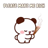PLEASE MAKE ME RICH · Little Bear sticker from Express Yourself