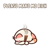 PLEASE MAKE ME RICH · Kitten Club sticker from Express Yourself
