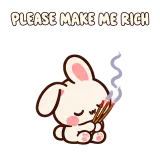 PLEASE MAKE ME RICH · Pocket Friends sticker from Express Yourself