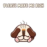 PLEASE MAKE ME RICH · Puppy Pals sticker from Express Yourself