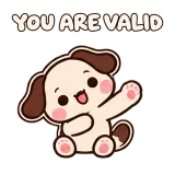YOU ARE VALID · Puppy Pals sticker from Express Yourself