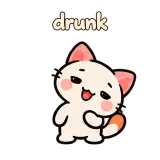 drunk · Kitten Club sticker from Chat Reactions