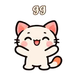 gg · Kitten Club sticker from Chat Reactions