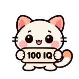 100 IQ · Kitten Club sticker from Chat Signs