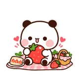 Strawberry Picnic sticker from Little Bear Days