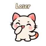 Loser · Kitten Club sticker from Chat Reactions