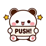 PUSH! · Little Bear sticker from Chat Signs