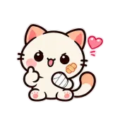 All Patched Up · Kitten Club sticker from Express Yourself