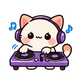 DJ Time · Kitten Club sticker from Express Yourself