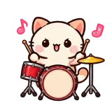 Drum Beat · Kitten Club sticker from Express Yourself