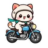 Motorbike Ride · Kitten Club sticker from On the Go