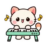 Piano Time · Kitten Club sticker from Express Yourself