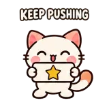 PUSH! · Kitten Club sticker from Chat Signs