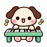Piano Time · Puppy Pals sticker from Express Yourself