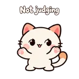 Not judging · Kitten Club sticker from Express Yourself