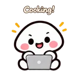 Cooking! · Little Puddle · Laptop sticker from Chat Reactions