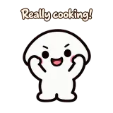 Really cooking! · Little Puddle · Standing sticker from Chat Reactions