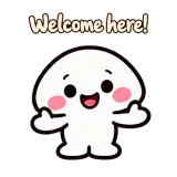 Welcome here! · Little Puddle sticker from Chat Reactions